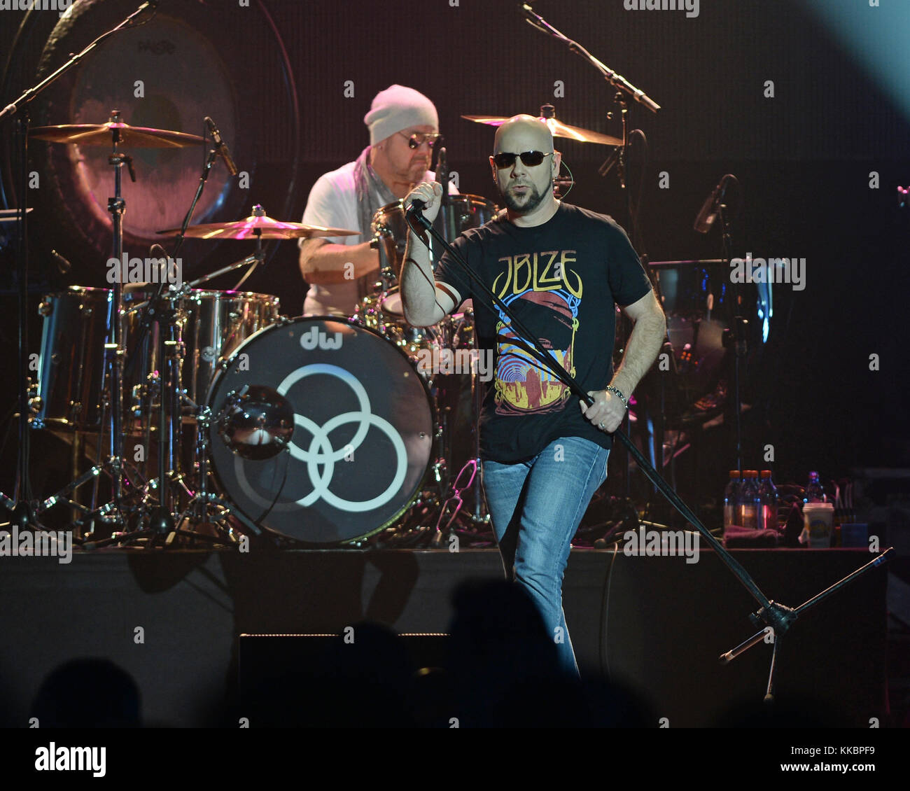 HOLLYWOOD FL - JUNE 08: Michael Devin, Jason Bonham, James Dylan, Tony Catania of Jason Bonham's Led Zeppelin Experience performs at Hard Rock Live held at the Seminole Hard Rock Hotel & Casino on June 8, 2016 in Hollywood, Florida.   People:  Michael Devin, Jason Bonham, James Dylan, Tony Catania Stock Photo