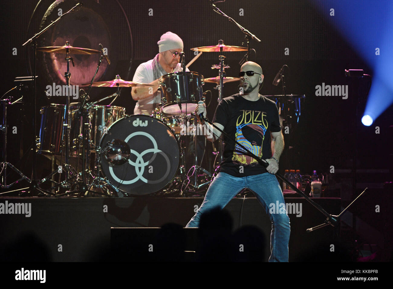 HOLLYWOOD FL - JUNE 08: Michael Devin, Jason Bonham, James Dylan, Tony Catania of Jason Bonham's Led Zeppelin Experience performs at Hard Rock Live held at the Seminole Hard Rock Hotel & Casino on June 8, 2016 in Hollywood, Florida.   People:  Michael Devin, Jason Bonham, James Dylan, Tony Catania Stock Photo