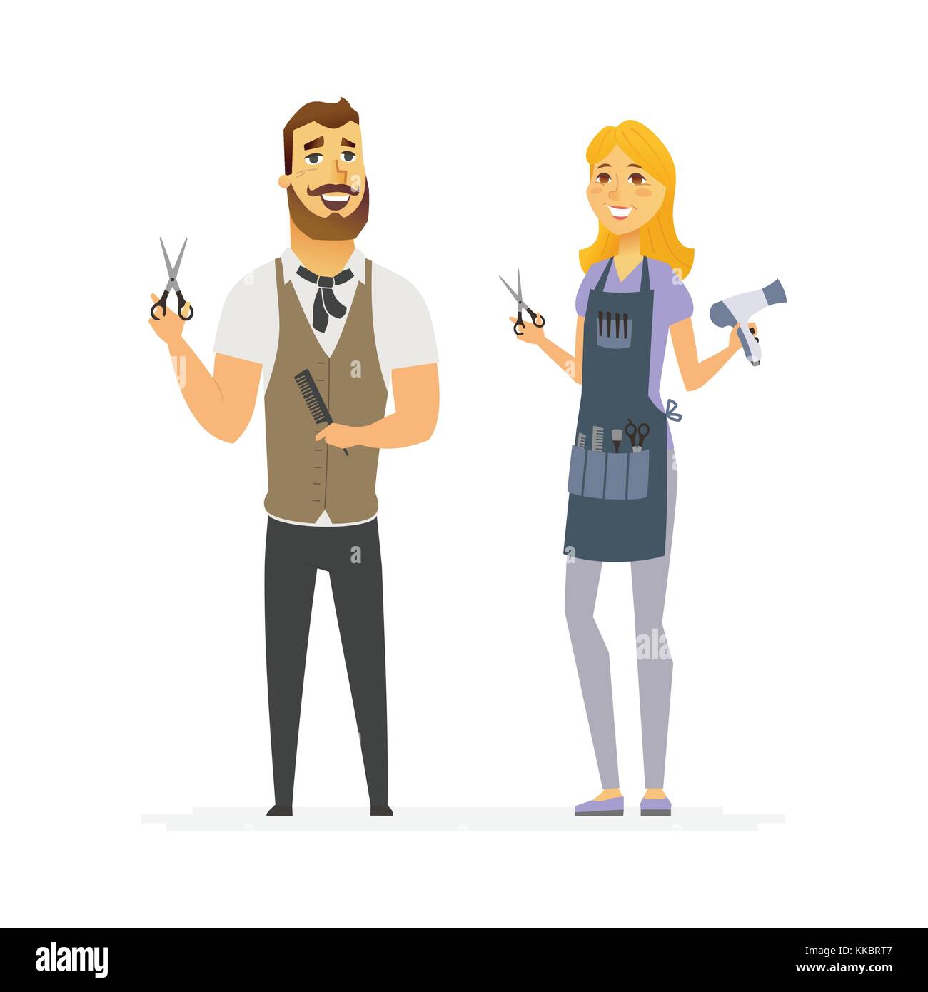 Hairdressers Cartoon People Characters Illustration Stock Vector