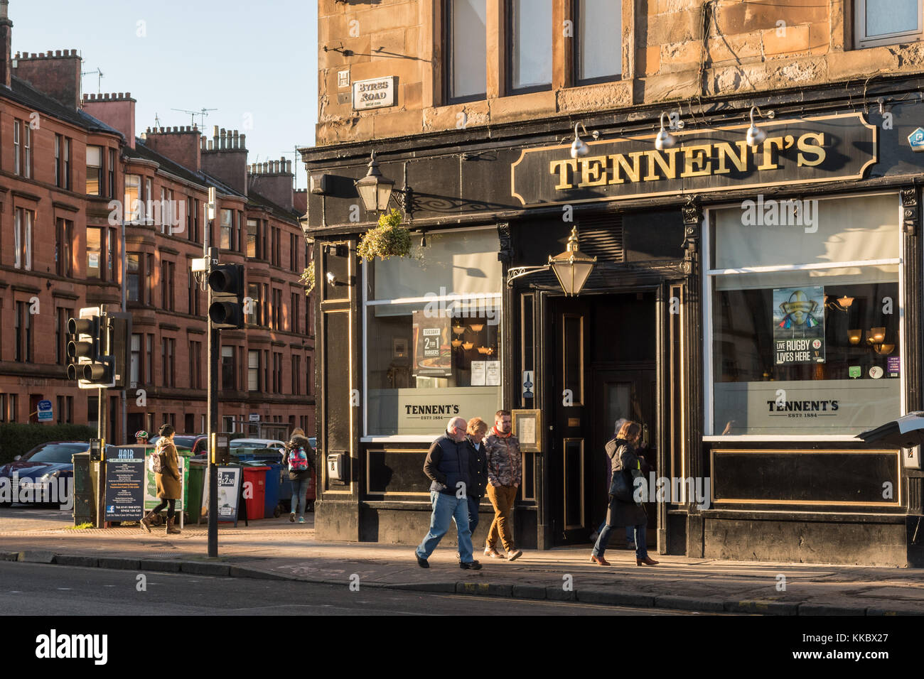 Tennent's Bar Pub, Byres Road, Glasgow, Scotland, UK Stock Photo