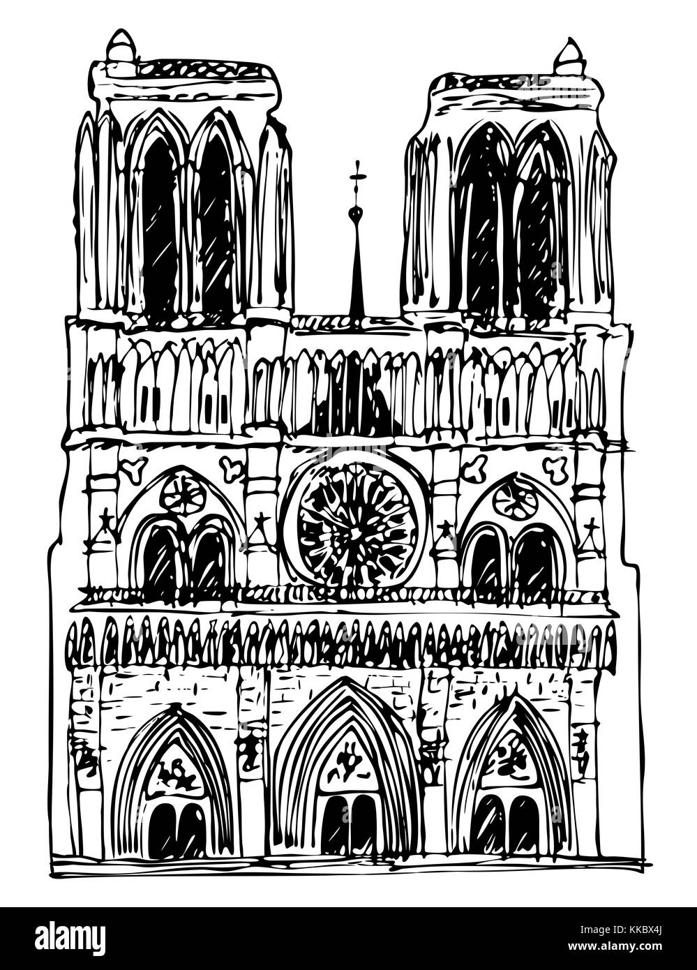 Basilica Notre-Dame - illustration Stock Photo
