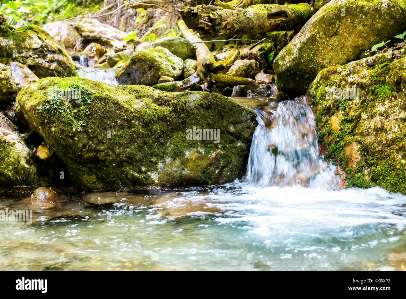 Waterfall mountain landscape Stock Photo - Alamy