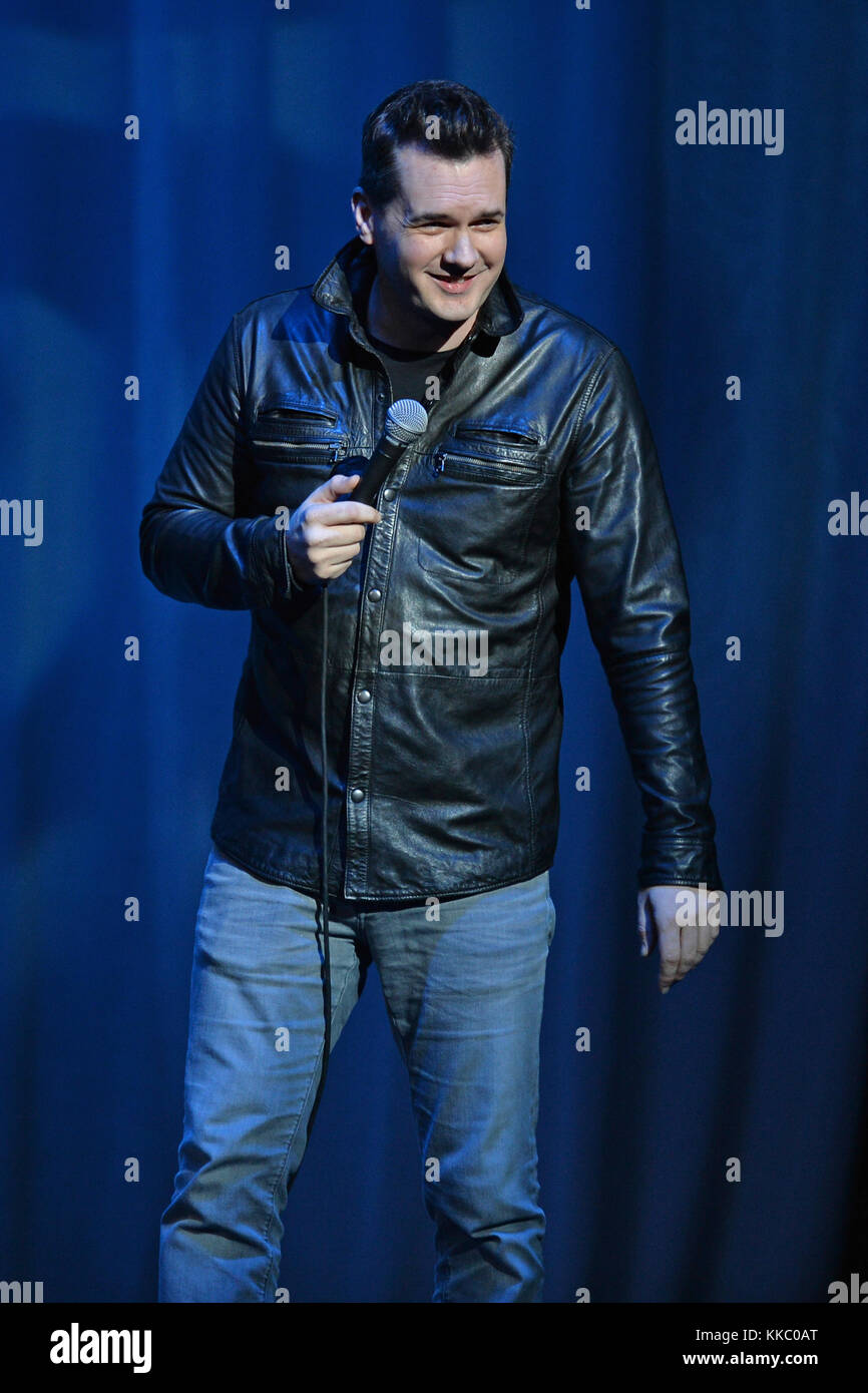 HOLLYWOOD FL - JANUARY 30: Australian comedian, actor and writer, Jim Jefferies performs at Hard Rock Live held at the Seminole Hard Rock Hotel & Casino on January 30, 2016 in Hollywood, Florida   People:  Jim Jefferies Stock Photo