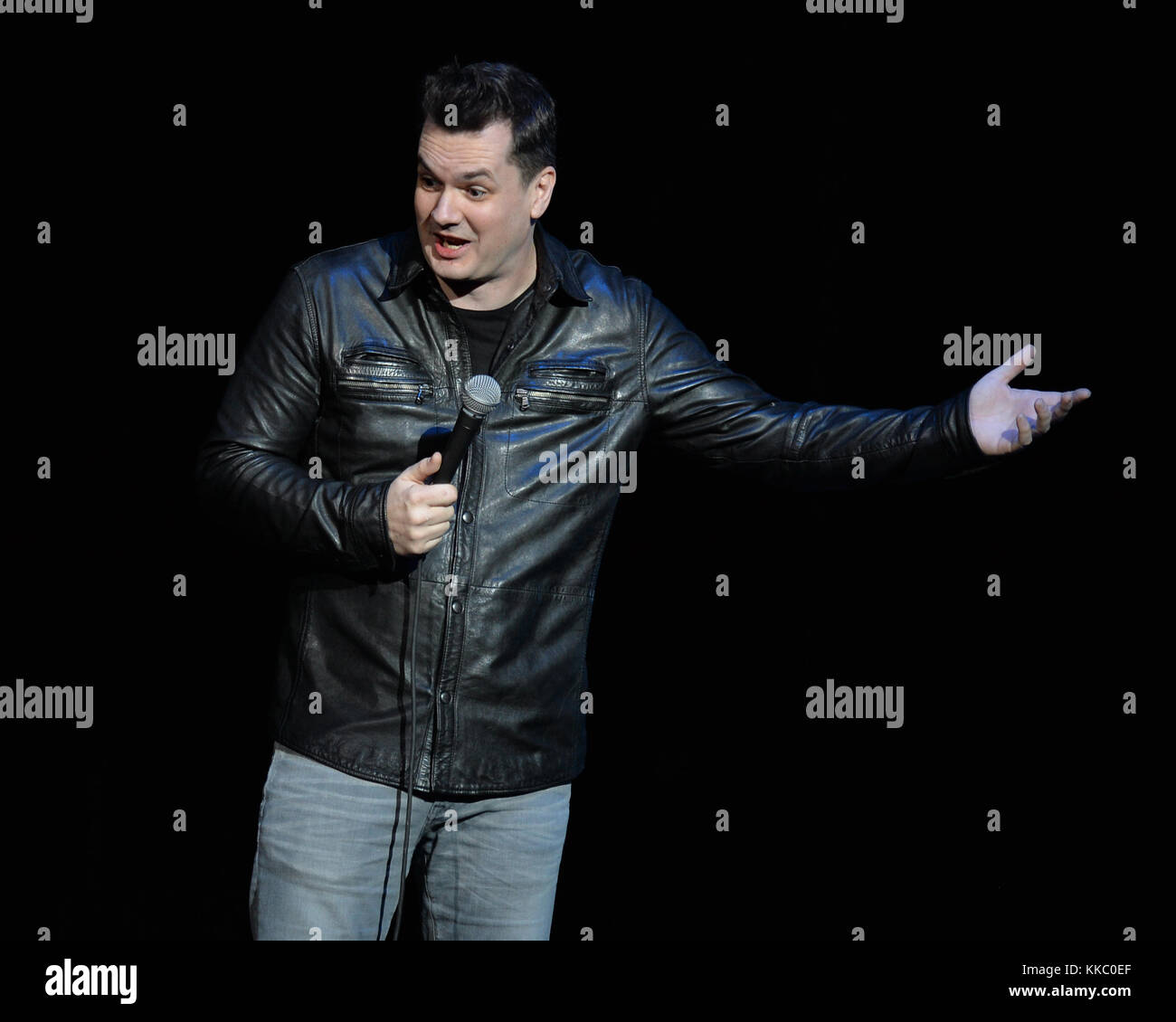 HOLLYWOOD FL - JANUARY 30: Australian comedian, actor and writer, Jim Jefferies performs at Hard Rock Live held at the Seminole Hard Rock Hotel & Casino on January 30, 2016 in Hollywood, Florida   People:  Jim Jefferies Stock Photo