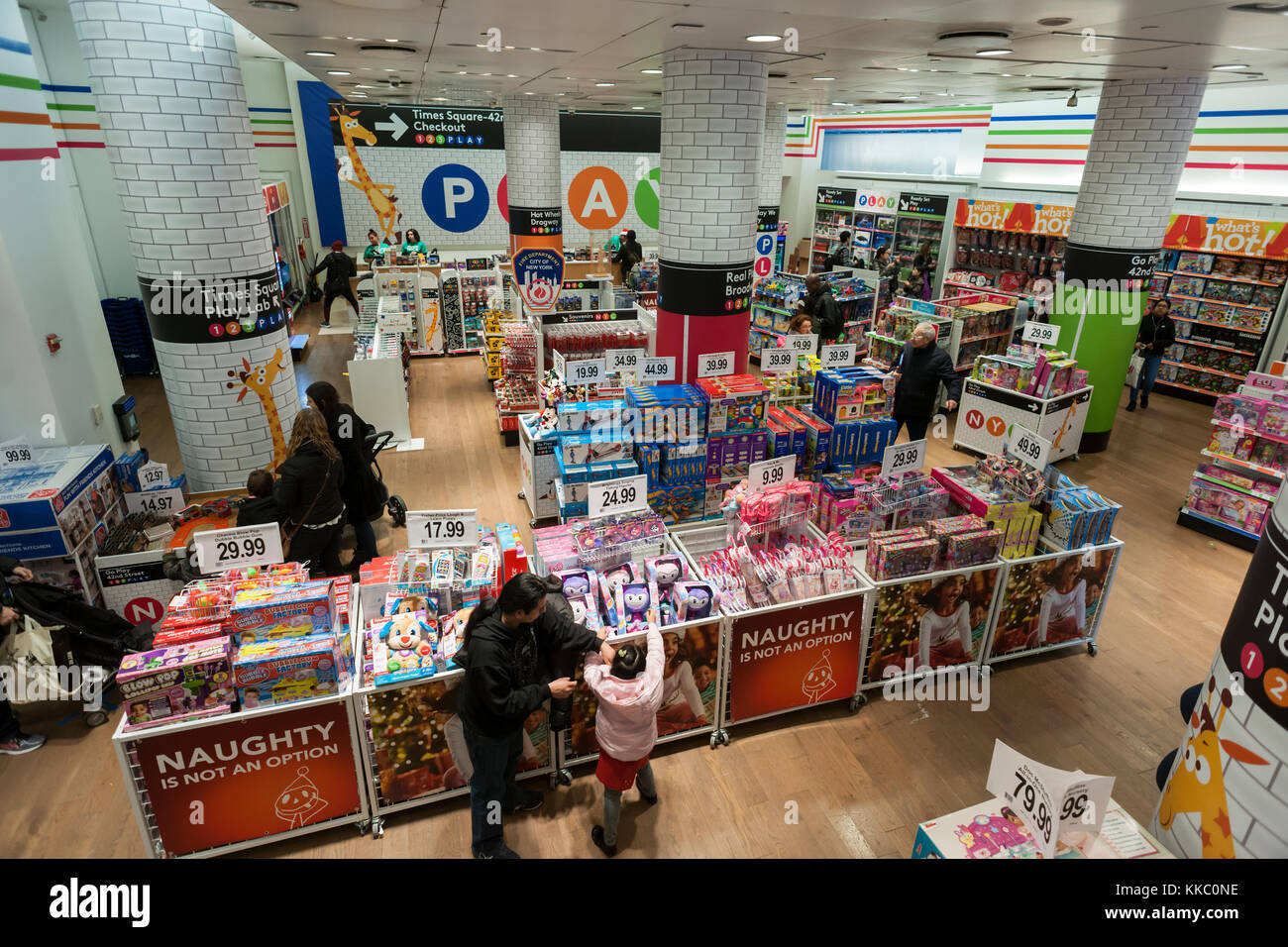 The Toys R Us location in Times Square in New York on Sunday, November 26, 2017. The temporary location is a return to the area after closing their former store in 2015 and will remain open at least until the holidays. (© Richard B. Levine) Stock Photo
