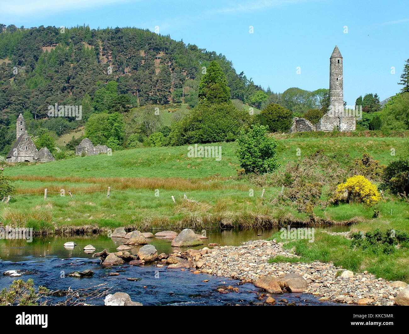 Glendalough Monastic Site in Wicklow Mountains National Park, Ireland. Stock Photo