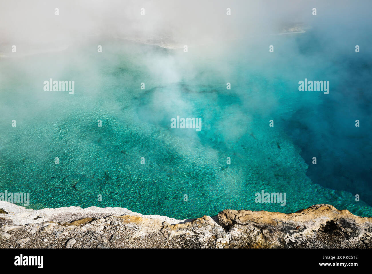 Black Diamond Pool Thermal Feature in Biscuit Geyser Basin, Yellowstone National Park Stock Photo