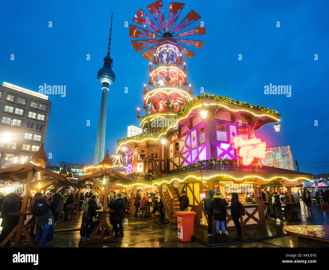 Traditional Christmas Market at Alexanderplatz in Berlin in 2017 in ...