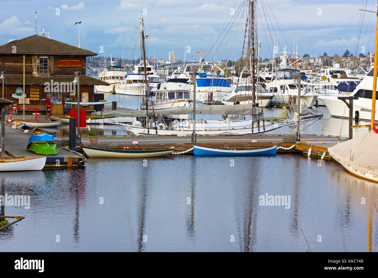 SEATTLE, USA MARCH 22, 2016 Center for Wooden Boats museum on Lake