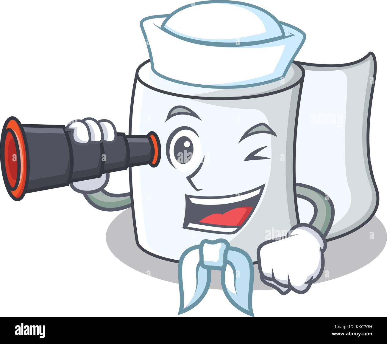 Sailor with binocular tissue character cartoon style Stock Vector Image ...