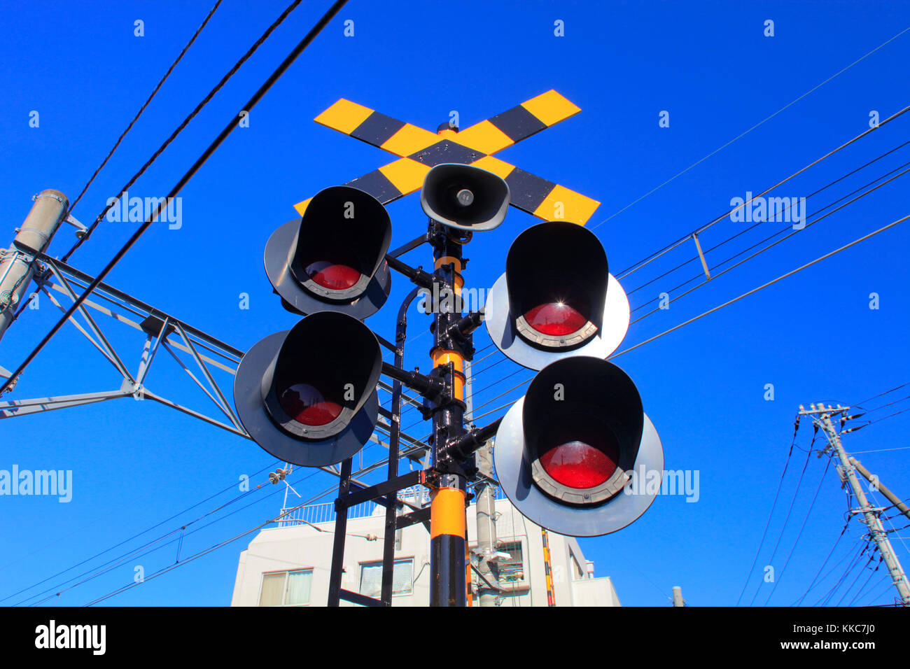 Railway Crossing Lights In Higashimurayama City Western Tokyo Japan Stock Photo Alamy
