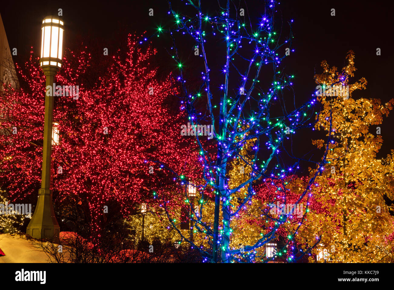 Christmas lights at Temple Square, Salt lake City, Utah Stock Photo Alamy
