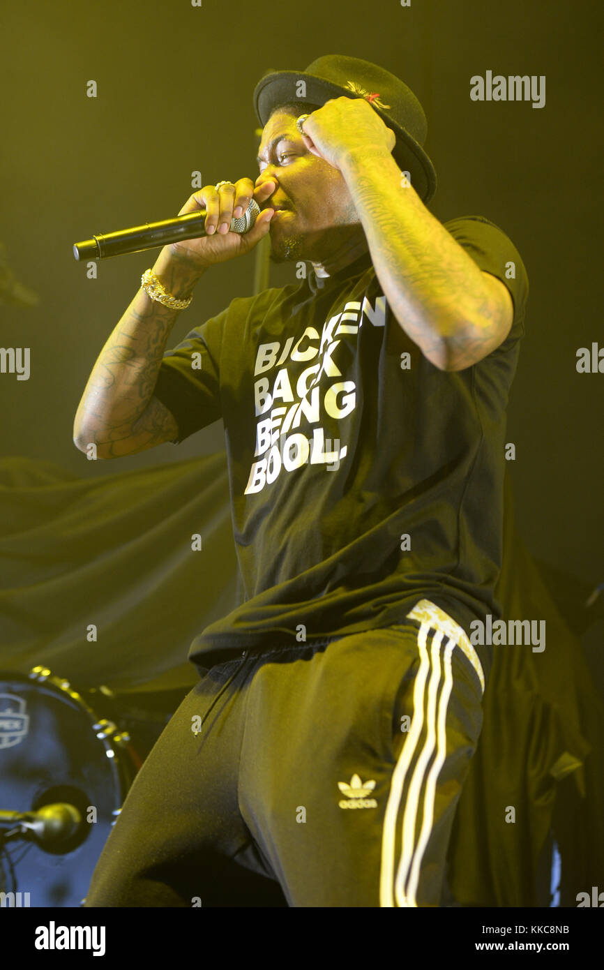 WEST PALM BEACH, FL - AUGUST 18: YG performs at The Perfect Vodka Amphitheater on August 18, 2015 in West Palm Beach Florida.   People:  YG Stock Photo