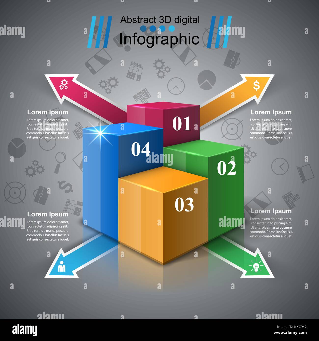 Abstract 3D digital illustration Infographic Stock Vector Image & Art ...