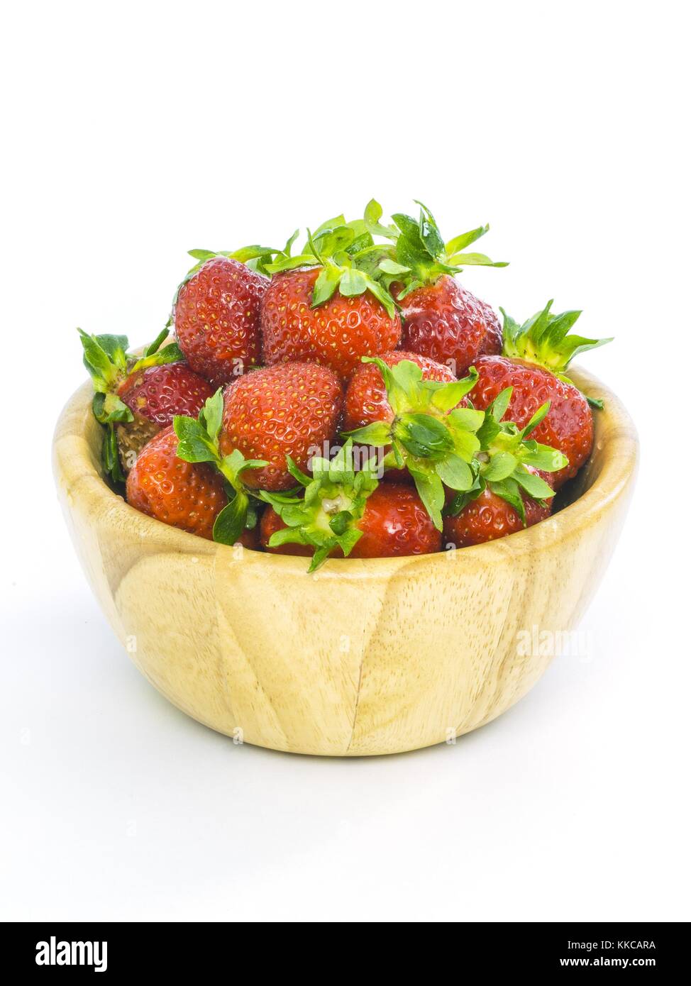 fresh whole strawberries in wooden bowl Stock Photo - Alamy