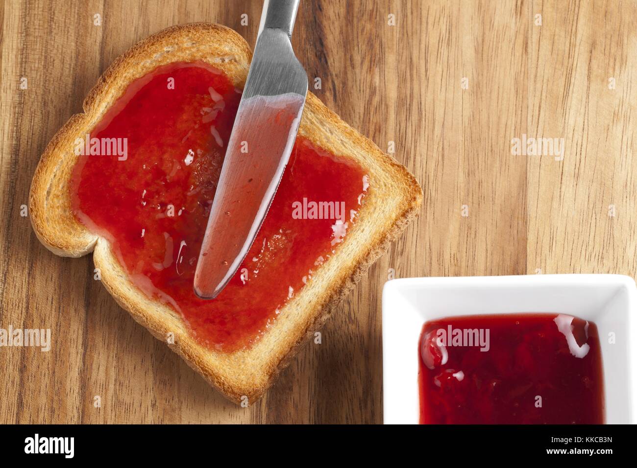 raspberry jam on toast Stock Photo Alamy
