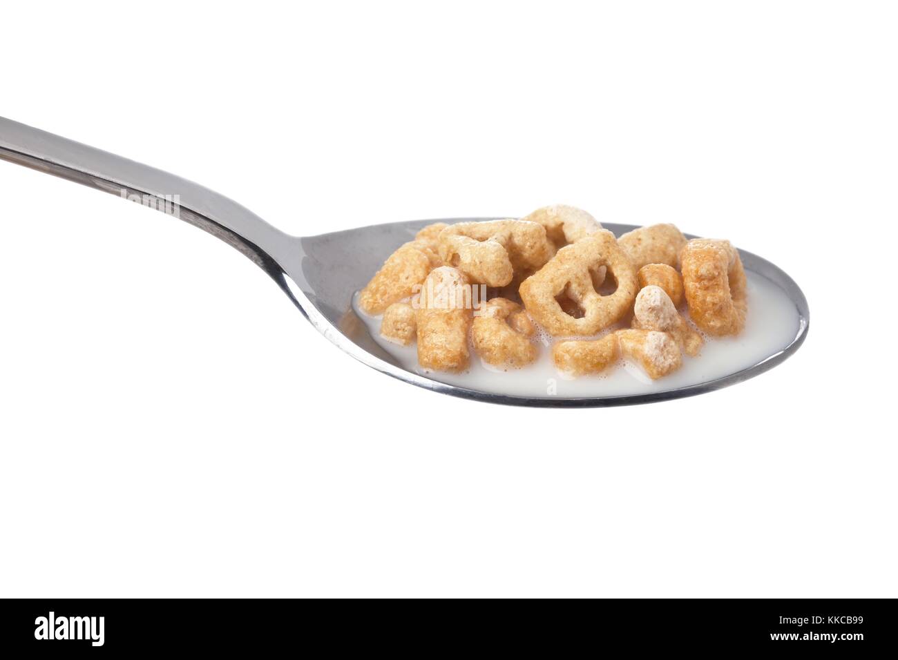 spoon of cereal and milk Stock Photo Alamy