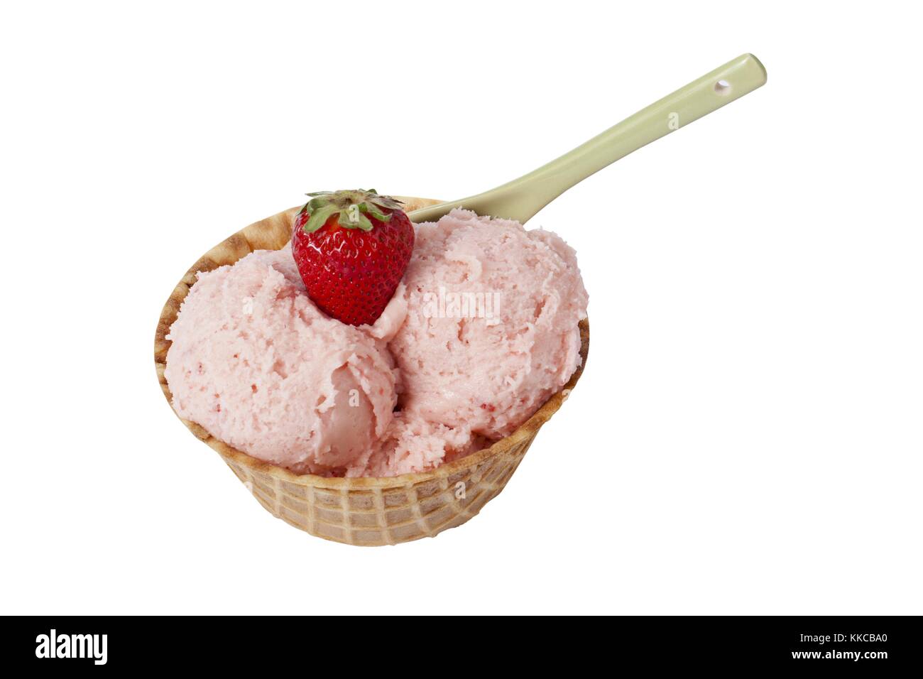 strawberry ice cream cone Stock Photo Alamy