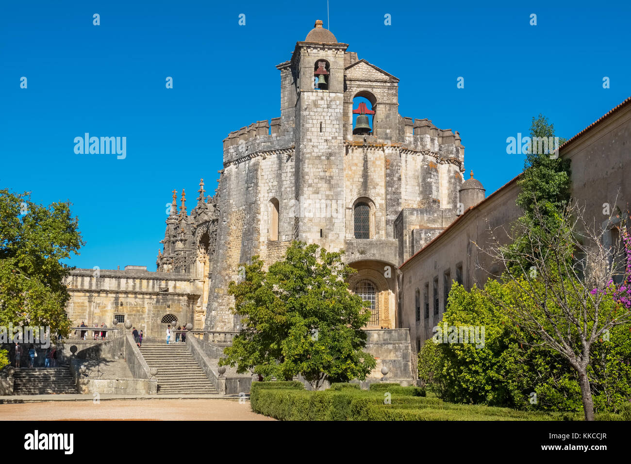 Entrance and main Church in the Convent of Christ (Convento de Cristo). Tomar, Ribatejo, Portugal Stock Photo