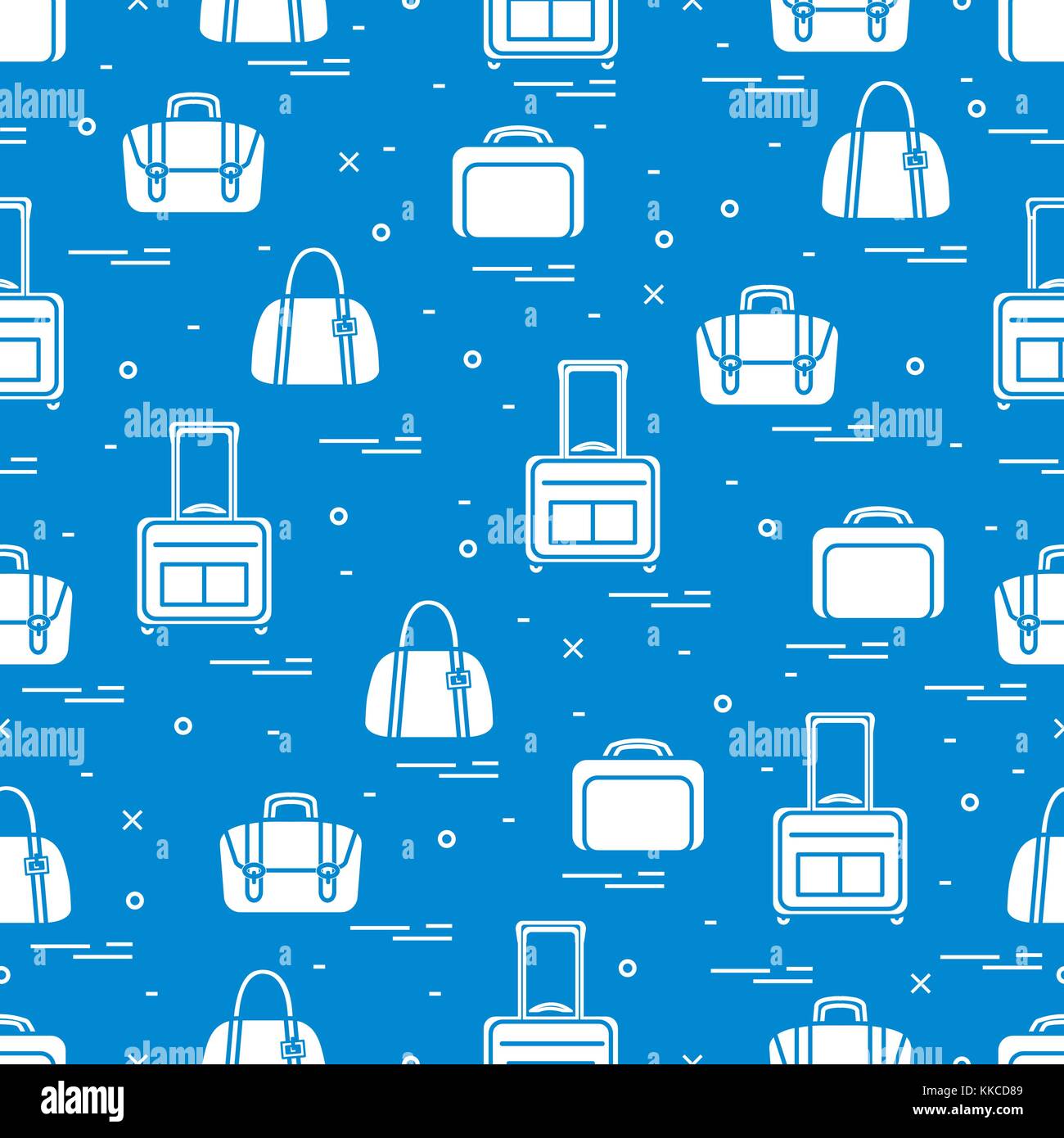 Cute seamless pattern with different bag and suitcases for travel ...