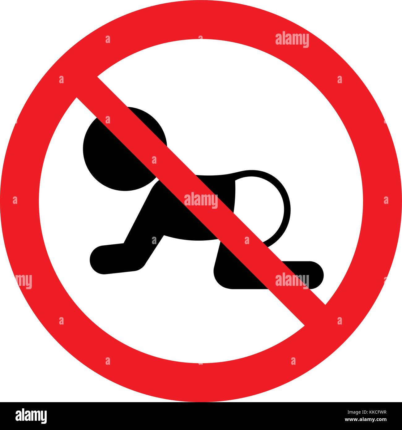 Not suitable for babies, not for baby, prohibition sign, vector illustration. Stock Vector