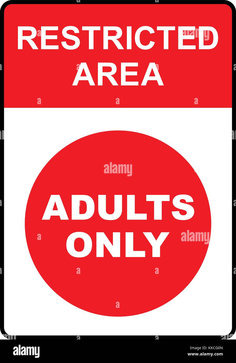 Restricted area, 18+, adults only sign, vector illustration. Stock Vector