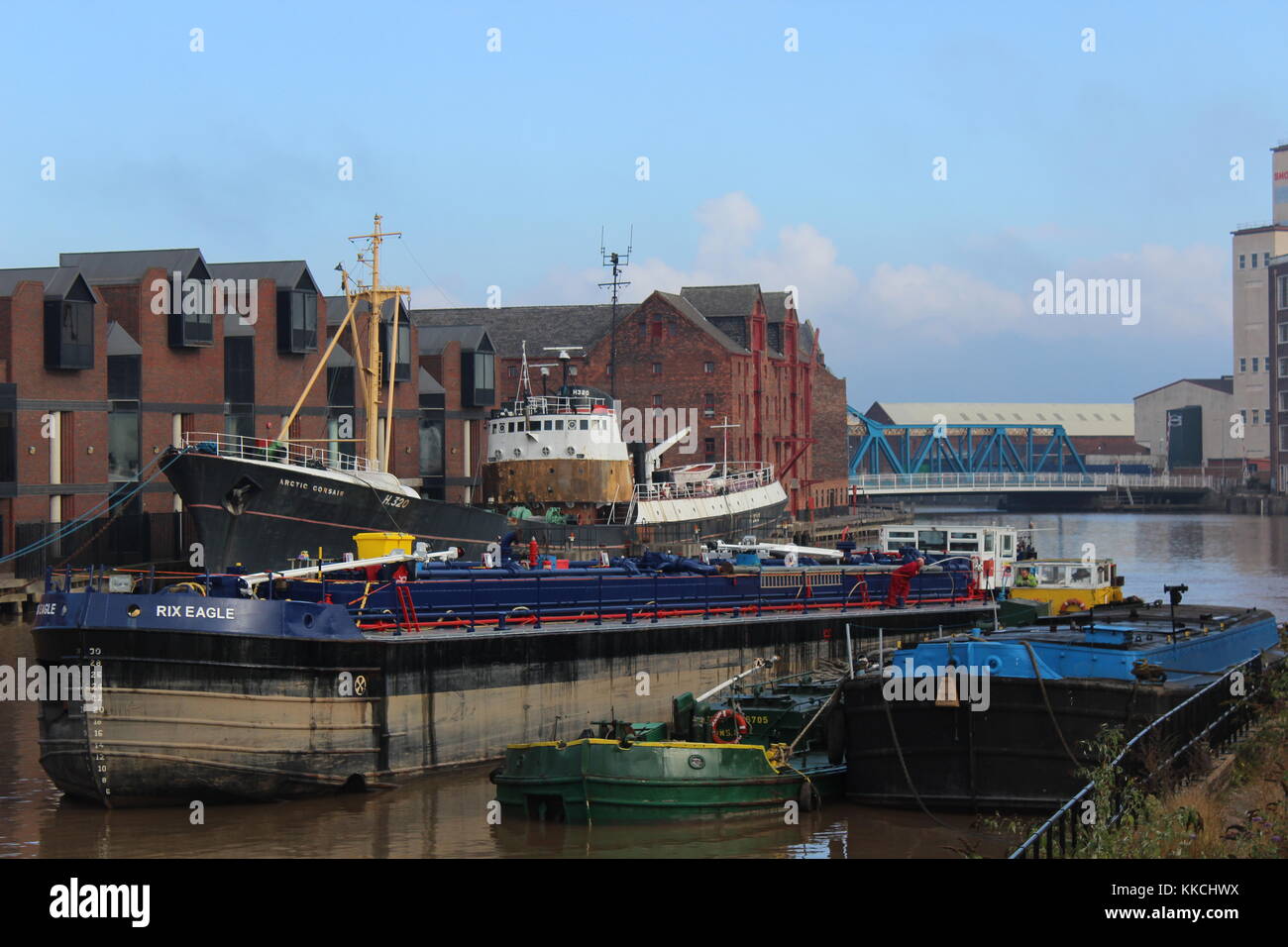 Barges on the River Hull, Kingston upon Hull, United Kingdom Stock Photo