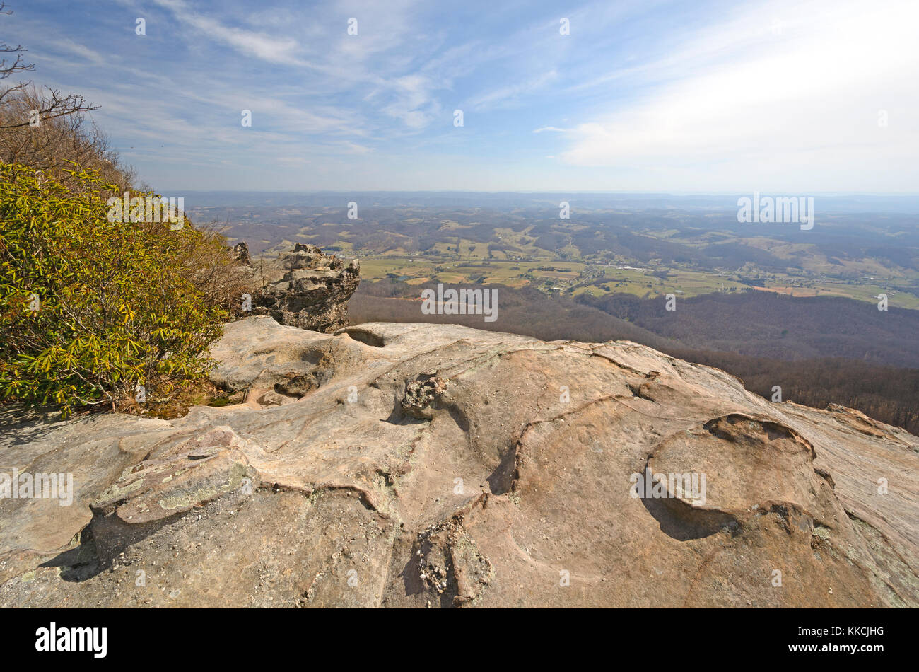 View from the Whites Rocks on a Sunny Day in Cumberland Gap National ...