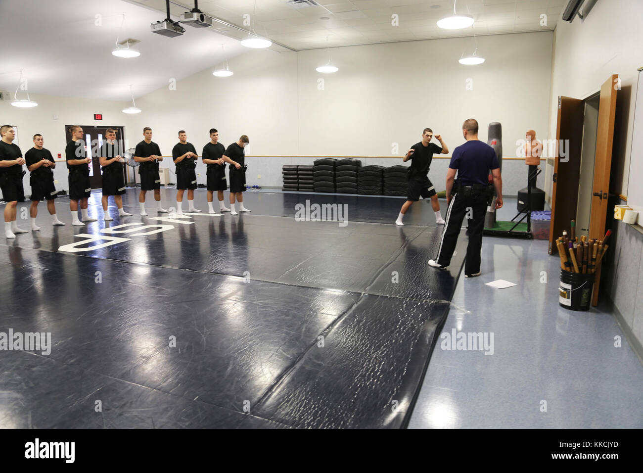 Cadets with the Wisconsin State Patrol Academy practice defense and ...