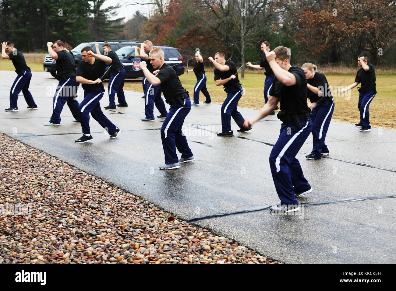 Cadets with the Wisconsin State Patrol Academy practice defense and ...