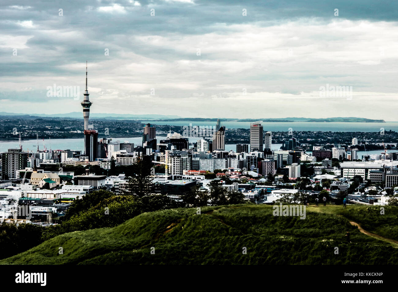 Auckland city views from mt. Eden Stock Photo