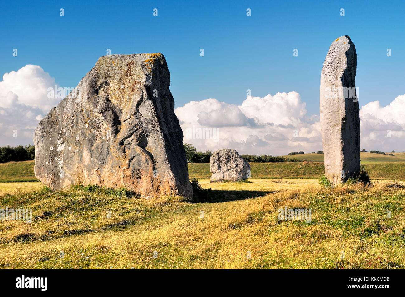 Avebury Neolithic henge and stone circles, Wiltshire, England. 5600 years old. Megaliths of the inner North Circle Stock Photo