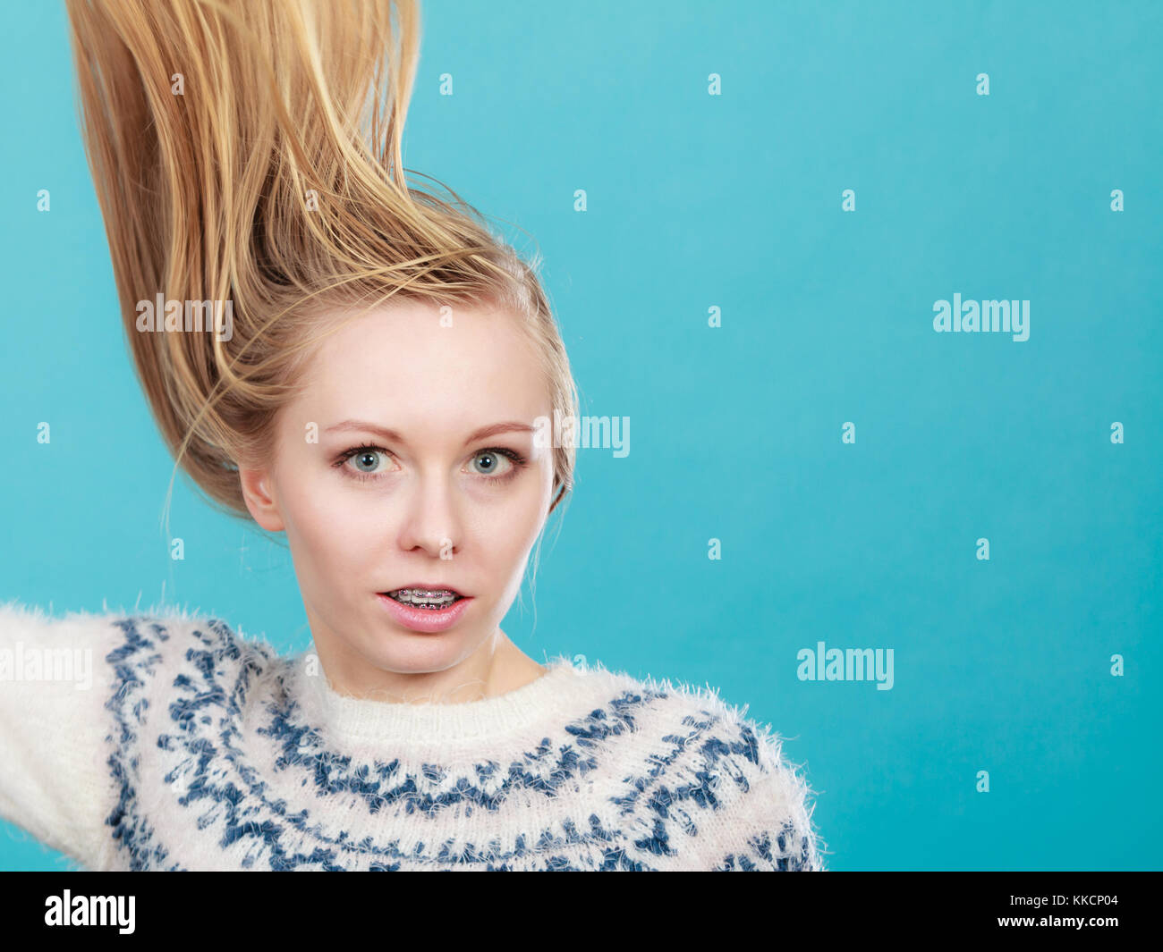 Hairstyles Ideas Happiness Concept Crazy Teenage Woman Wearing