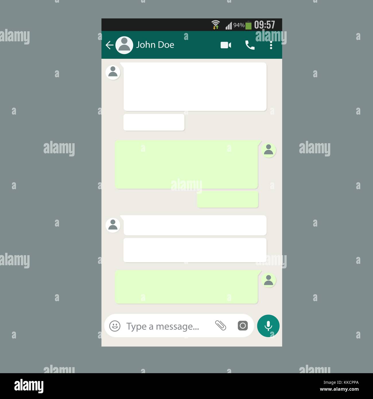 Download Mobile UI kit Chat app template on smartphone screen ...