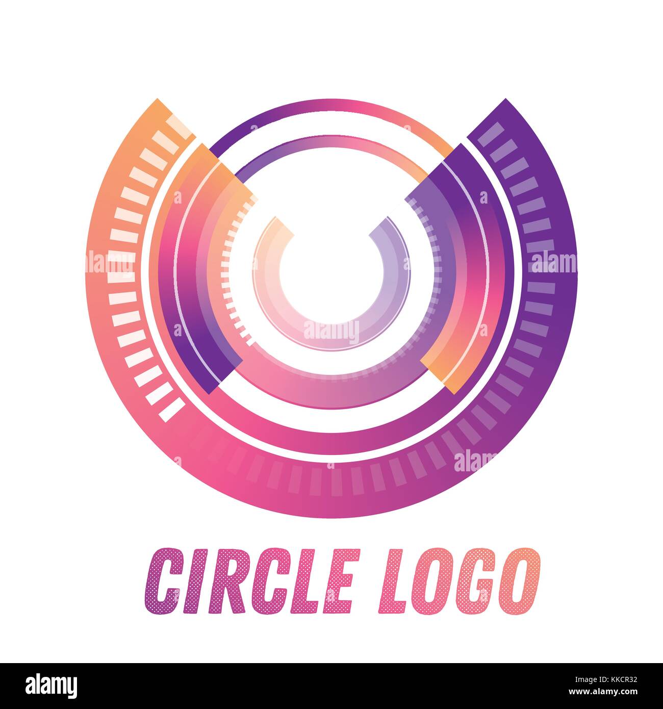 Circle Logo Shape Isolated on White. Vector Illustration. Stock Vector