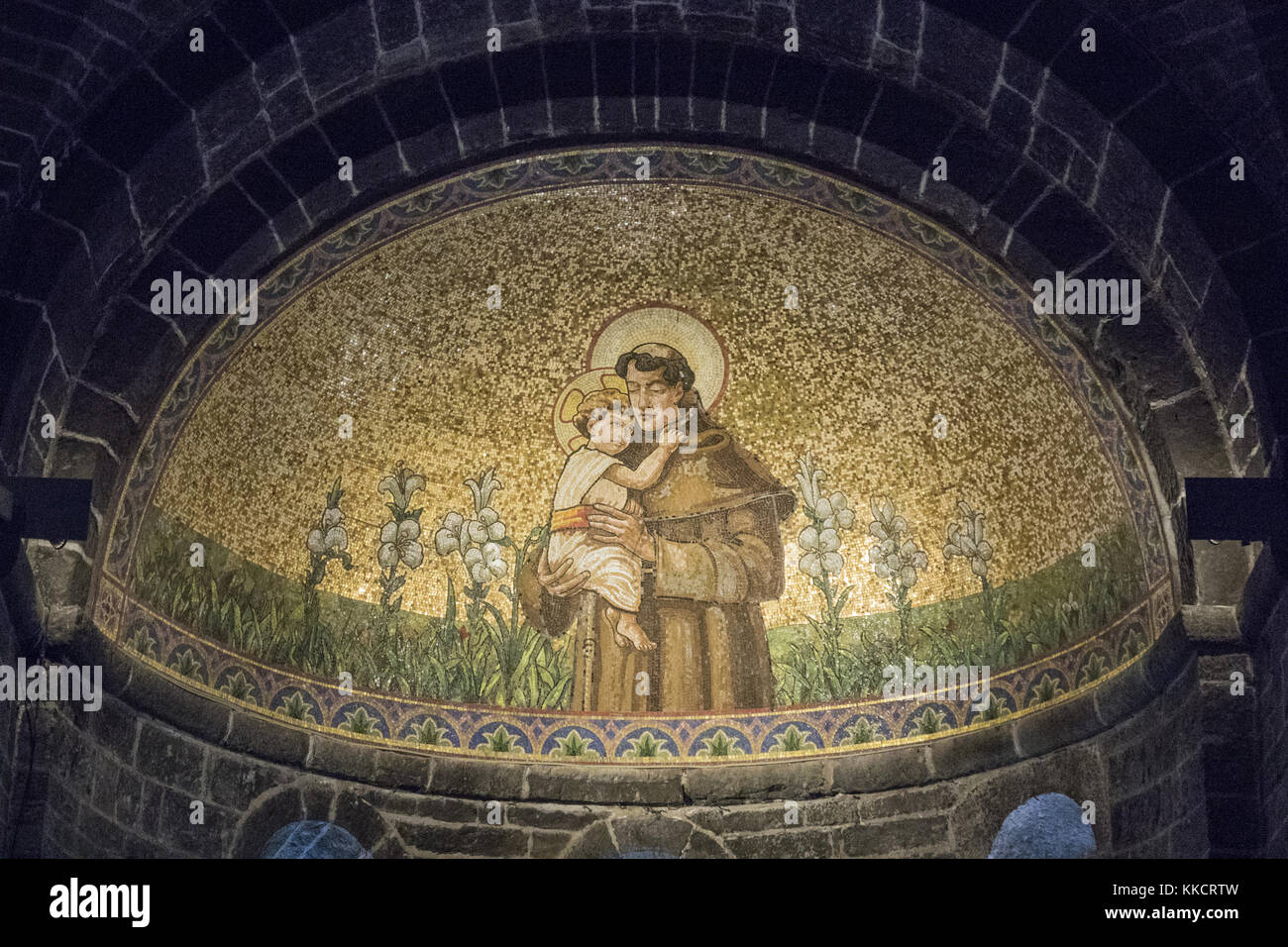 Bellagio interior of church with mosaic Stock Photo