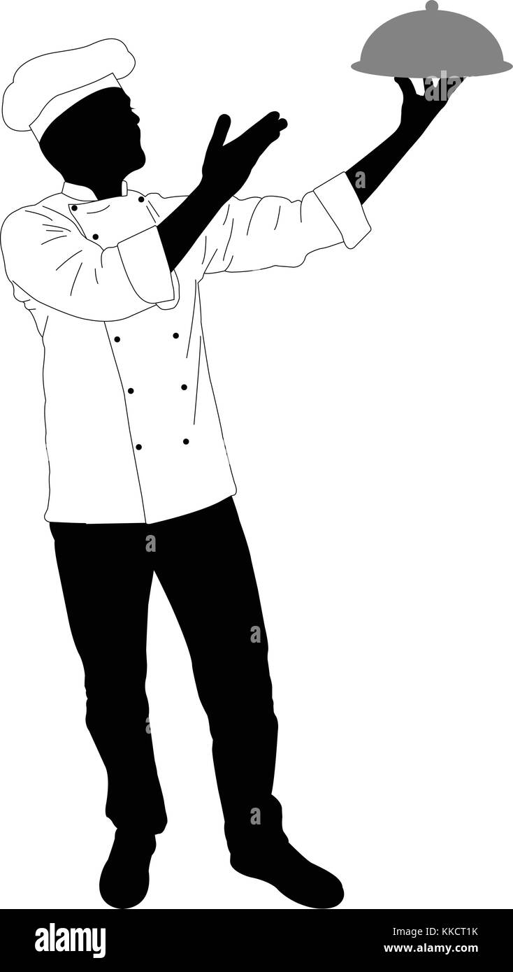 Chef presenting dish Stock Vector Images - Alamy