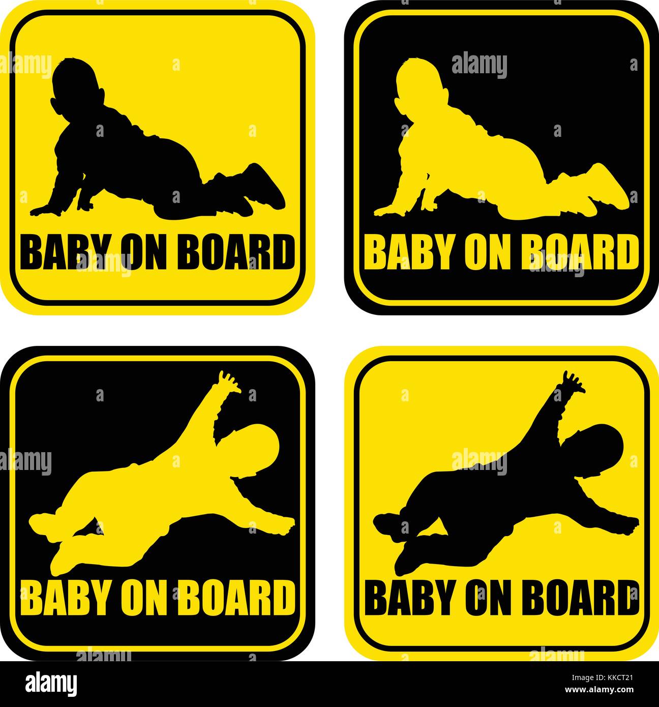 baby on board label sticker - vector Stock Vector