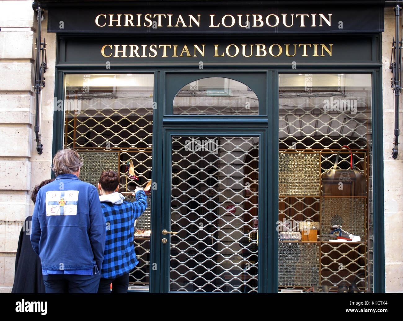 Christian Louboutin famous luxury shoe shop; Left bank; Paris ...