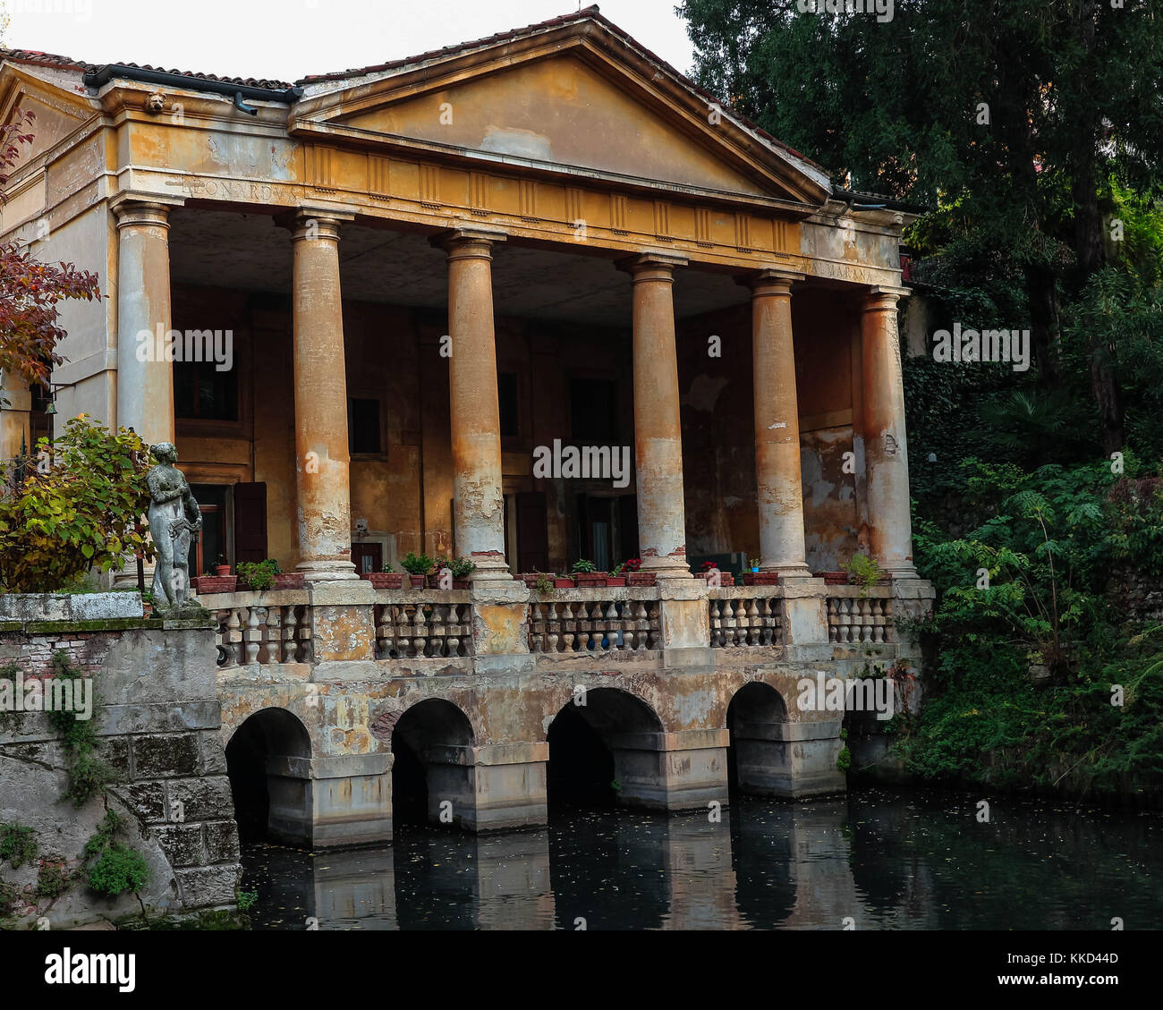 loggia Valmarana, at Salvi gardens, ancient villa in Vicenza, made with the Palladio's classical style Stock Photo