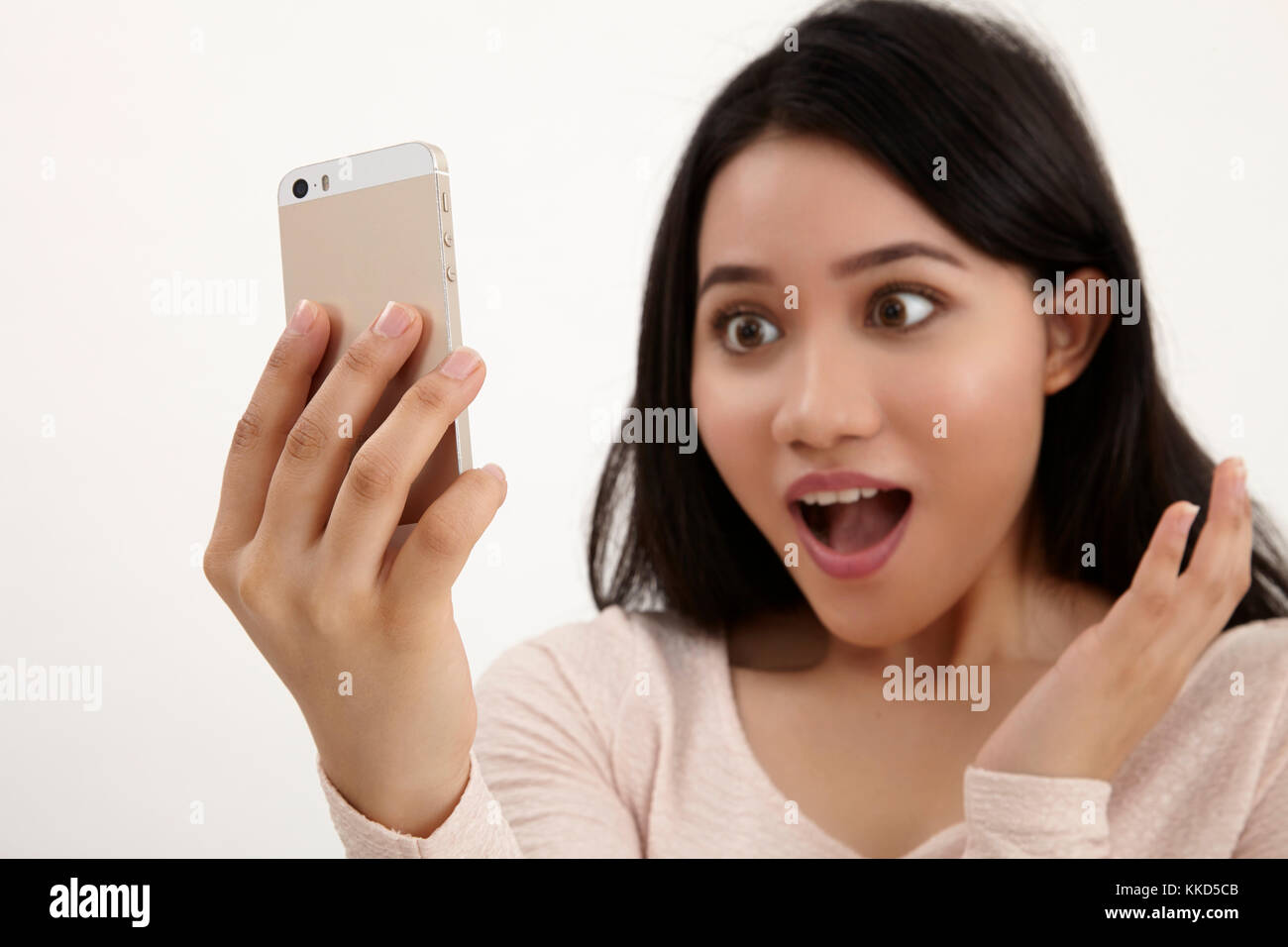Malay Woman Making A Video Call Stock Photo Alamy