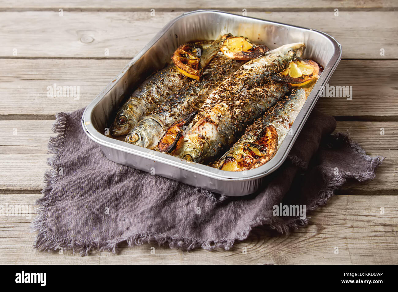 Cornish sardines. For grill and BBG. Dark background Stock Photo Alamy