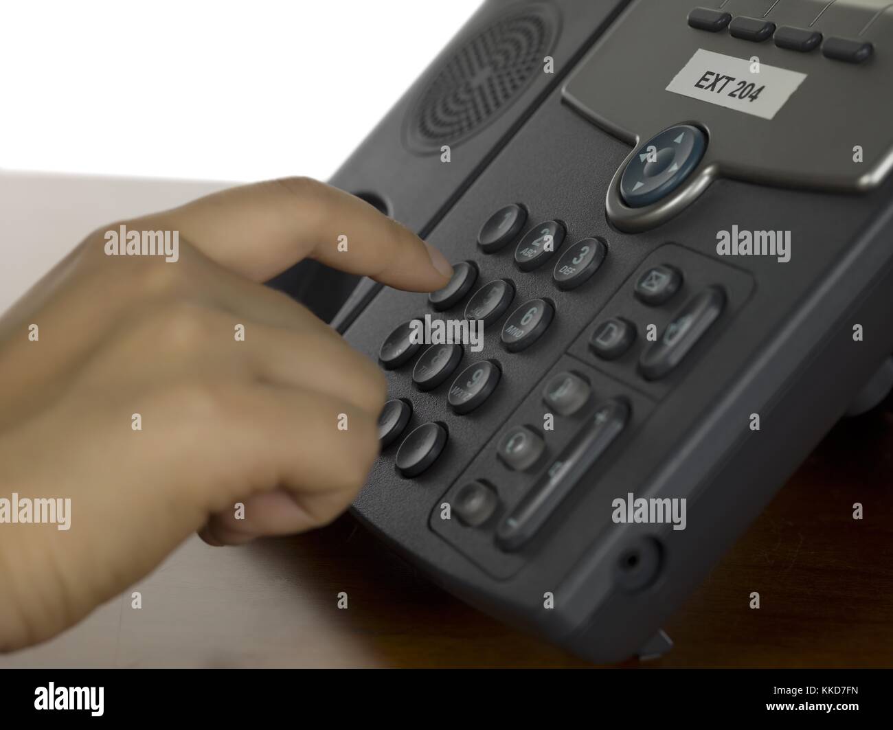 dialing on phone Stock Photo