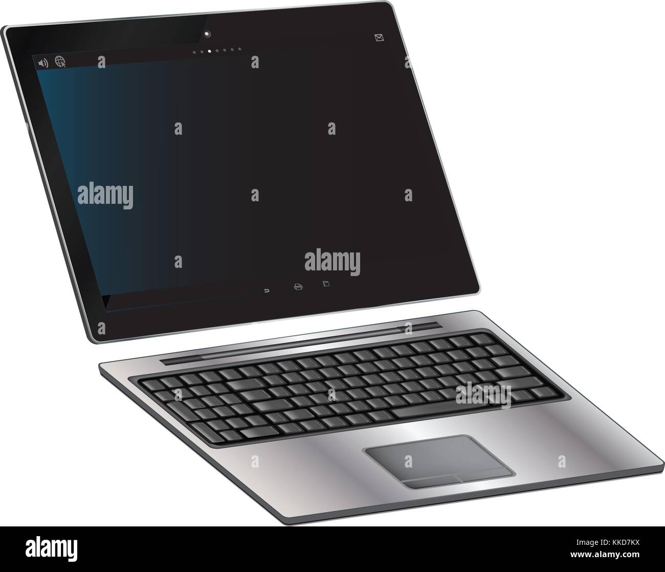 Laptop Isolated on White Background Illustration Stock Photo - Alamy