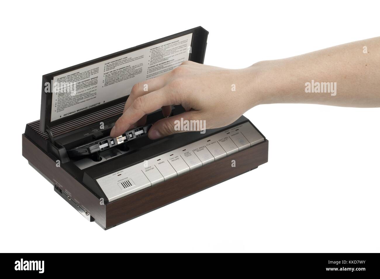 view of a person putting cassette inside player Stock Photo Alamy