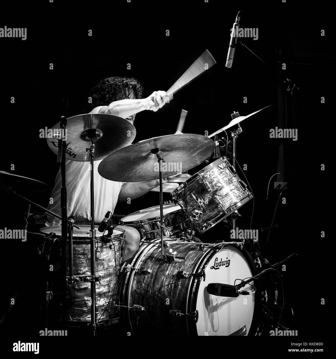 Paul Robinson on the drums Stock Photo: 166863437 - Alamy