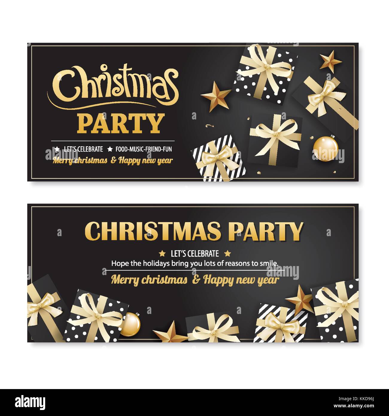 Invitation merry christmas party poster banner and card design template ...