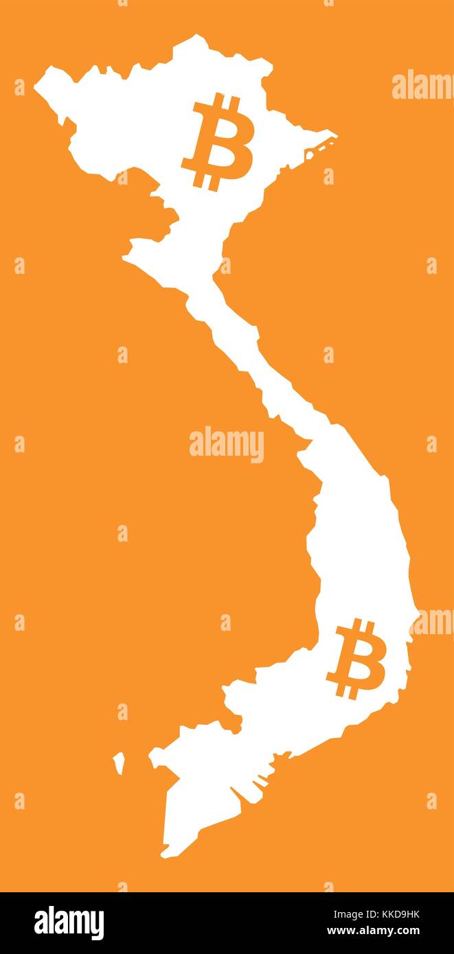 Vietnam map with bitcoin crypto currency symbol illustration Stock Vector  Image & Art - Alamy