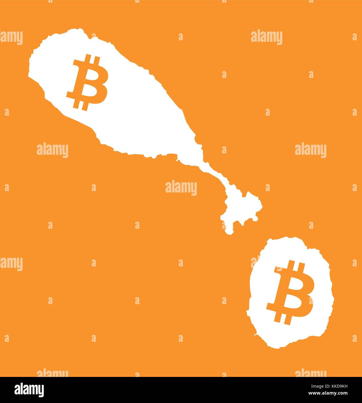 St Kitts and Nevis map with bitcoin crypto currency symbol illustration  Stock Vector Image & Art - Alamy