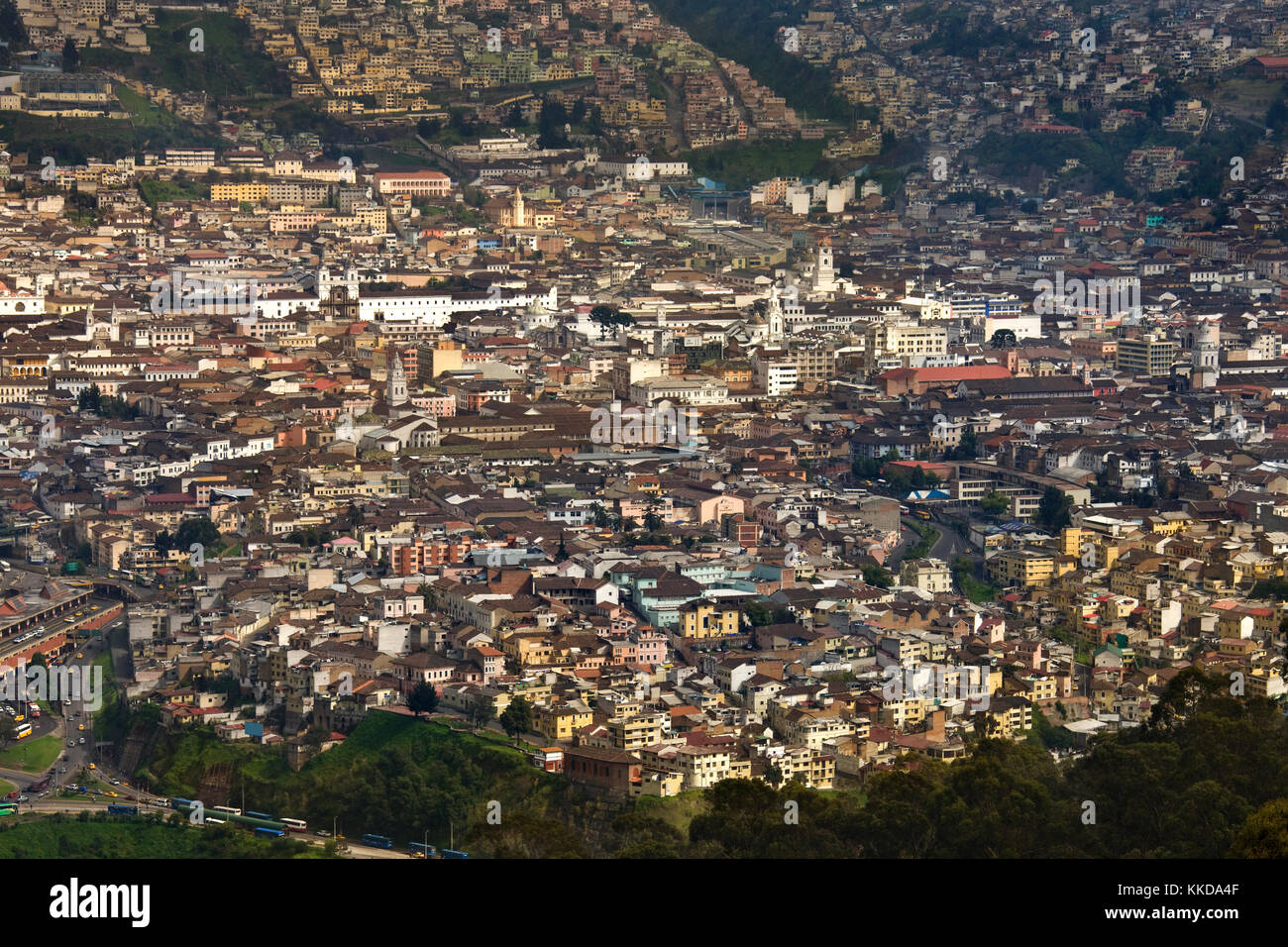 The colonial centre of the city of Quito in Ecuador, South America. Stock Photo